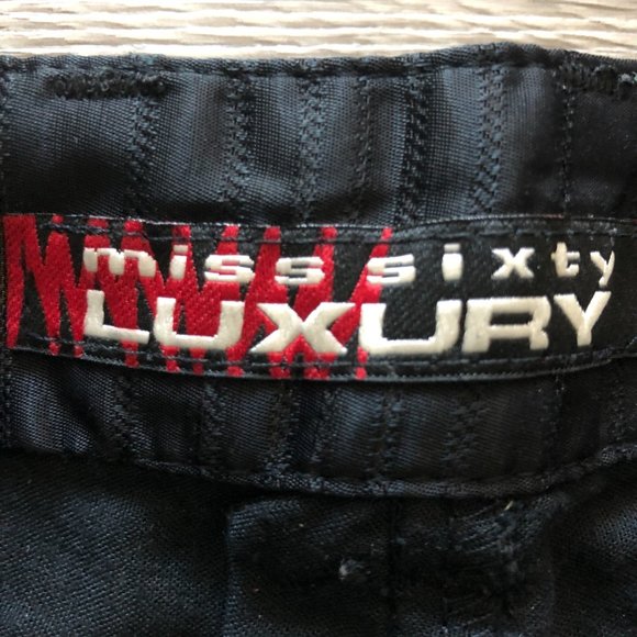 M60 Miss Sixty Luxury Trouser Shinning Wide-Leg Work Pants Black 29 RARE - Picture 2 of 4